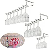 Velidy - Colgador para copas de vino- de acero inoxidable- acabado cromado- para colgar debajo del armario- con…